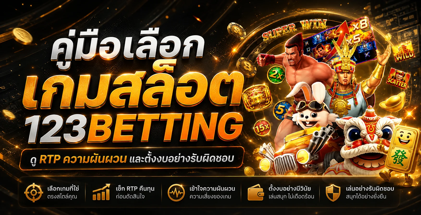123BETTING เลือกเกมสล็อตด้วย RTP และความผันผวน